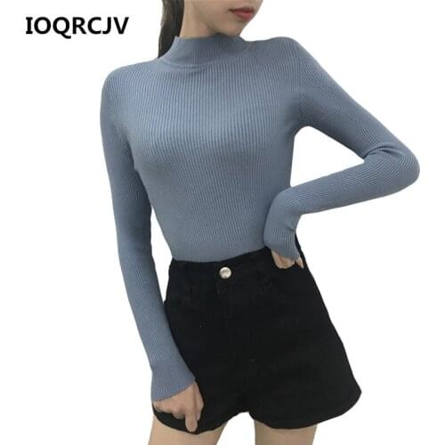 2019 New Autumn Winter Women Pullover Sweater Casual Bottoming Knit Sweater Solid Mujer Long Sleeve Elegant Sweater For Lady 161