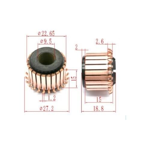 22.65*9.5*18.8mm 24pCopper Bars Alternator Electric Motor Commutator for Mini Drill On Armature Commutat SY-1641