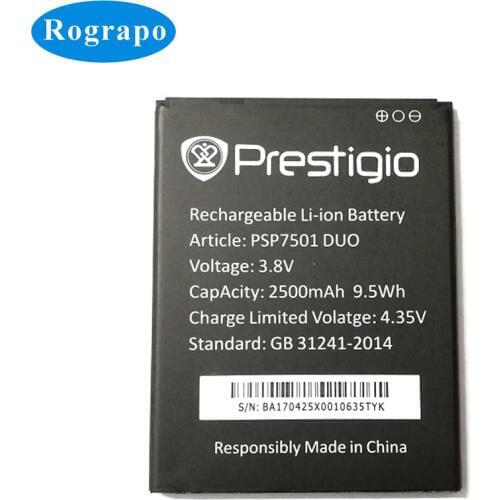 3.8V 100% New PSP7501 DUO Replacement Battery For Prestigio Grace R7 PSP7501 DUO Bateria Batterie Baterij Mobile Phone Batteries