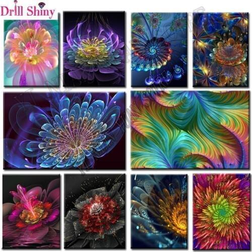 5D DIY Diamond Painting Colors fluorescent flower full Square Diamond embroidery flower Kits Pictures of crystals home deocr F47