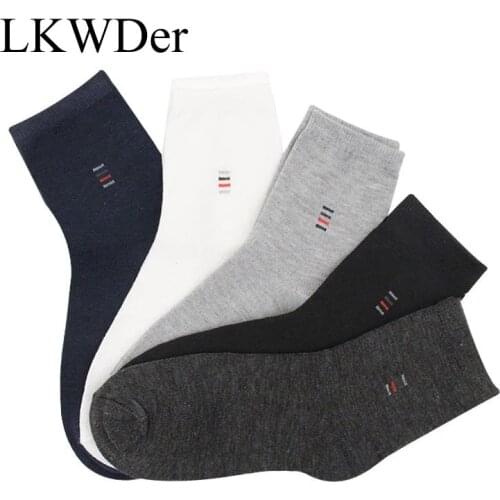 LKWDer 6 Pcs=3 Pairs Classic Business Brand Mens Socks Calcetines Hombre Socks Men High Quality Cotton Casual Male Socks Meias