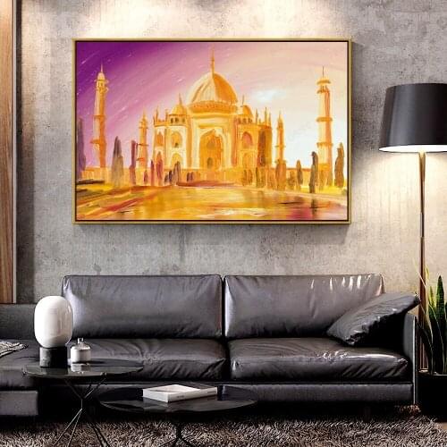 Artcozy Oil Canvas Painting taj_mahal_oil_pinting_cover_of_ho_gaya_hai_mera_dil_patanga For Home Decoration Wall Art