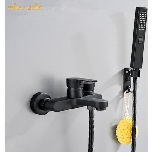 Black Shower Faucet copper brass bathtub mixer valve bathtub shower suit bath bathroom shower kit hot and cold bathtub faucet