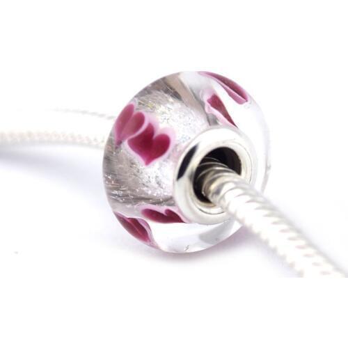 CKK 925 Sterling Silver Wild Hearts Murano Glass Charms Beads Fits Original Bracelets for Women DIY Jewelry Making Berloque