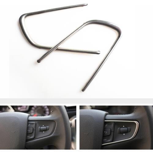 Stainless steel Car Steering Wheel Decorative Strips Cover Trim Stickers Fit For Peugeot 408 508 2014 2015