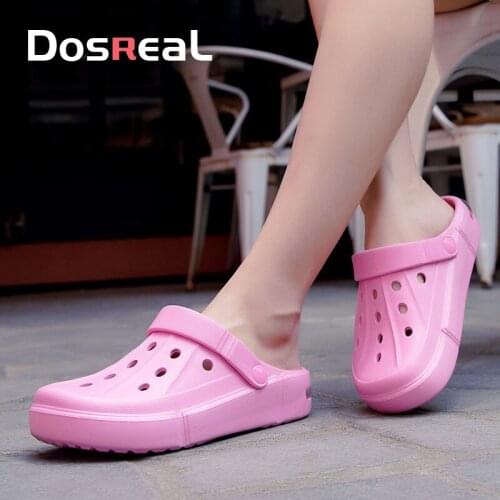 DOSREAL Women Sandals Hole Shoes Couples Beach Shoes Light Sandals Home Slippers Outdoor Summer Wading Leisure Shoes Big Size