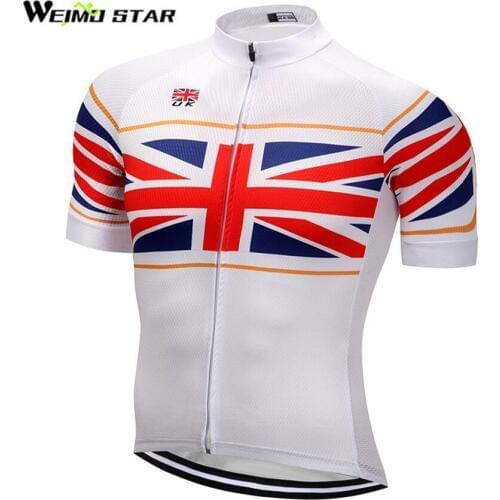 UK Flag T- Shirt Cycling Jersey WEIMOSTAR Men Bicycle Short Sleeve Cycling Clothing Racing Sport mtb Breathable Jersey Tops