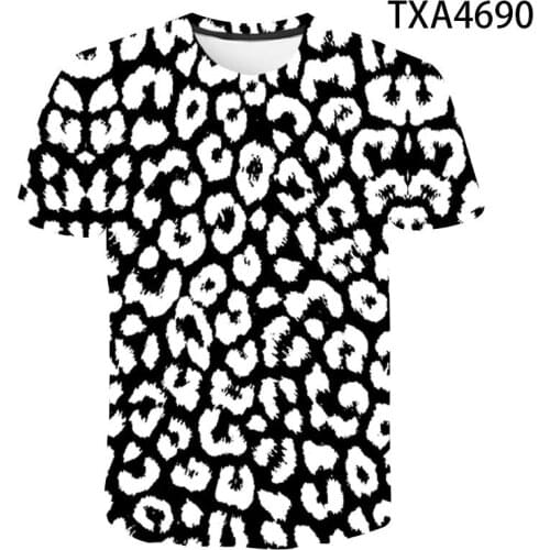 Leopard Print 2021 New summer 3D Printed T-shirts Casual Fashion Boy Girl Kids Fashion Streetwear Men Women Children Tops Tee