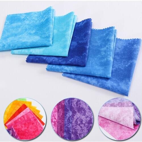 5pcs Tie-Dye Print Patchwork Cotton Fabric Children Rainbow Fabric Diy Cloth Handmade AccessoriesFabric DIY Sewing Material