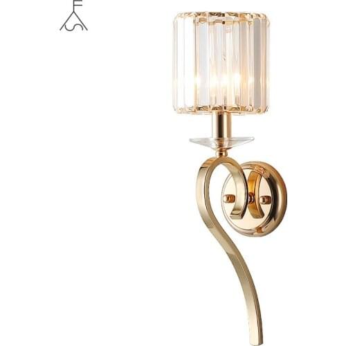 Crystal Golden Wall Lamp American Country Light Nordic Luxury Villa Hotel Study Corridor Aisle Living Room Indoor Light Fixtures