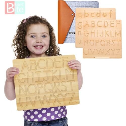 Montessori Language Toy Wooden English Alphabet And 0-9 Numbers Geometric Cognitive Writing Board Children Early Educational Toy