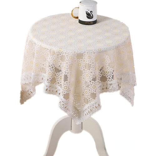 High quality cotton & linen Square Round table colth Lace Crochet tablecloth for Wedding decoration Home textile Cabinet Cover