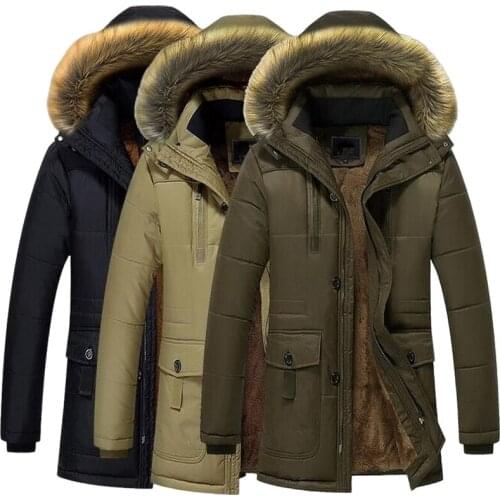 Male Windproof Outerwear Faux Fur Parka Winter Coat Men Thick Jacket Down Parkas Warm Hooded Fleece Parkas M-5XL