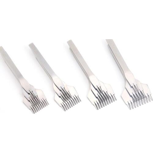 2.7/3.0/3.38/3.85mm French Style Leather Craft Hole Punches Stainless Steel Stitching Punch Tool Set Leather Craft Flat Cut