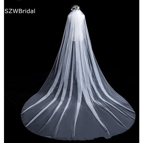 New Arrival One Layer Bride Wedding veil White Ivory Bridal headwear Wedding accessories Boda bridal veils Velo sposa
