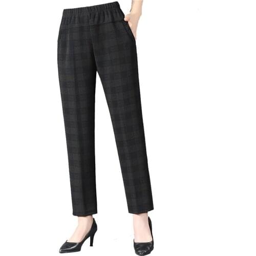 ODFVEBX Women's Plaid Trousers