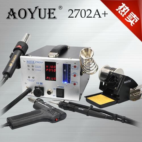 Solder station Aoyue 2702A+ Hot Air gun 220V Lead Free Repairing system Desoldering