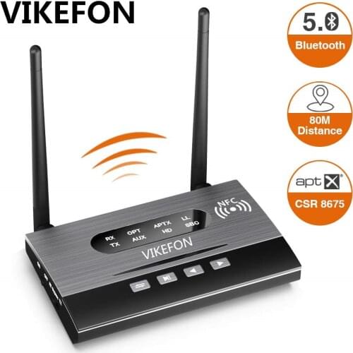 Bluetooth 5.0 Transmitter Receiver CSR8675 Wireless Music Audio Adapter for TV PC AptX HD Low Latency Optical RCA 3.5mm AUX Jack