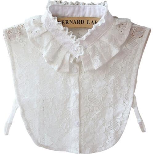 Fake False Collar Women Pure Color Lace Detachable Lapel Choker Necklace Shirt W715