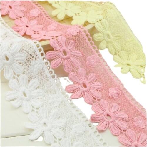 Width 2'' Simple Fashionable Practical Embroidery Pure Cotton Lace By The Yard For Garment Accessories Material