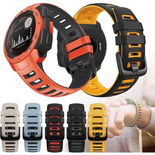 Silicone Watch Band Straps for Garmin Instinct/Instinct Tactical/Solar/Esports Smart Watch 22mm Replacement Wristbands Bracelet