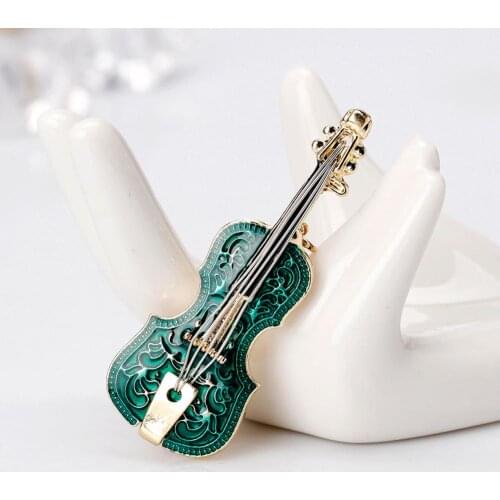 Unisex Brooches for Women Men Violin Shape Brooch Pins Enamel Brooch Pin Corsage Suit Lapel Decoration Brooches Fashion Jewelry
