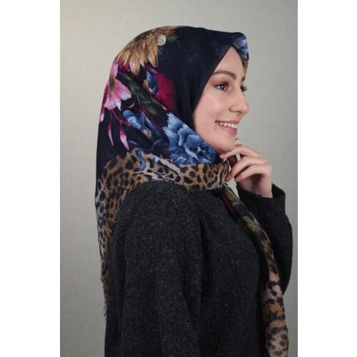 VERTU PATTERNED LINEN FLAMLI SCARF-DESEN-29-RENK-08