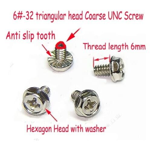 #6-32 *6 UNC Screw,Hexagon head with washer anti slip skidproof vein screw computer host power cabinet fasten