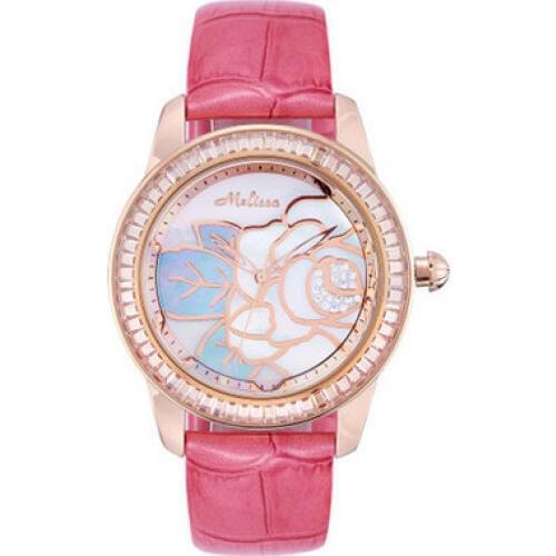 Romantic Elegant 3D Flower Watch Women MELISSA Shining Crystals Wrist watch Quartz Vintage Enamel Petal Feminino Montre F11724