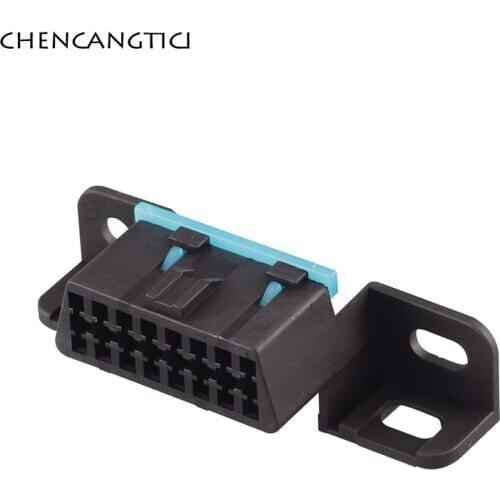 2 Sets 16 Pin Way Automotive Wire Harness Cable Connector Universal OBD Automatic Diagnostic Socket Female Plug For VW 12110250