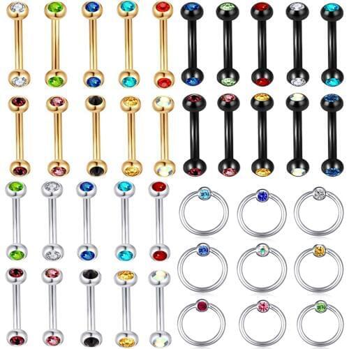 1pc Steel Nose Piercings Ear Cartilage Segment Ring Nose Ring Lip Eyebrow Tragus Piercings Captive Horseshoe Body Jewelry
