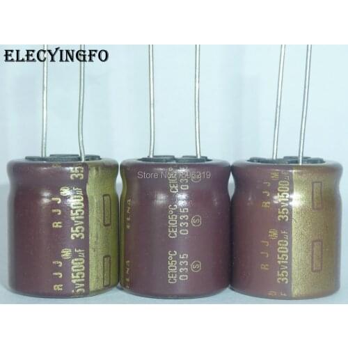 10pcs 1500uF 35V1500UF Japan ELNA RJJ Series 18x20mm Low Impedance High Reliability 35V1500uF Capacitor for Audio
