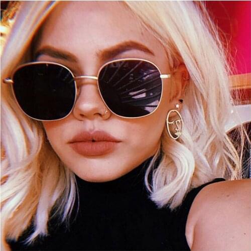 2020 New Fashion Big Round Sunglasses Alloy Gold Black Mirror Womens Sun Glasses Female Luxury Brand Shades Mens Glasses UV400