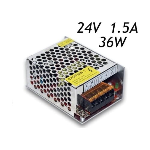 30Pcs/Lot 24V 1.5A 36W Switching Power Supply Driver for LED Strip AC 110~220V To DC 24V Power Adapter