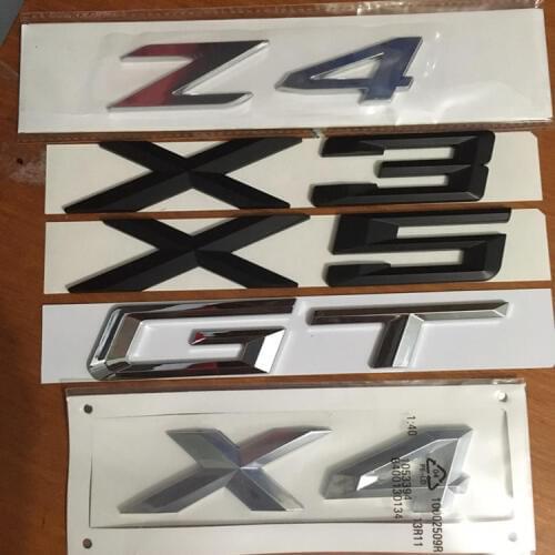 ABS Silver black X4 Z4 GT car rear emblem sticker for bmw