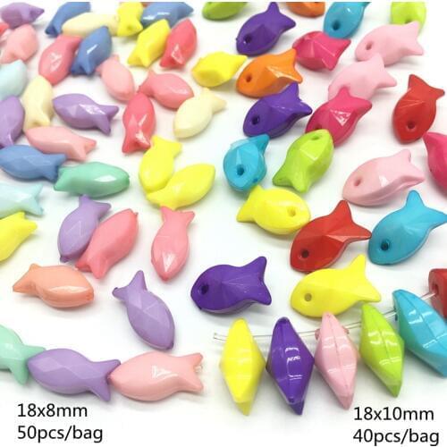 Acrylic candy color cute carp fish beads for Jewelry making top quality auspicious meaning child bracelet accessory Meideheng