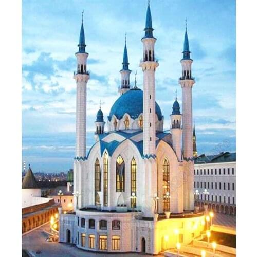 Mosque Diamond Embroidery Sale Picture of Rhinestones Wall Decor 5D Diamond Mosaic Scenic Needlework,Diamond Painting FF2655