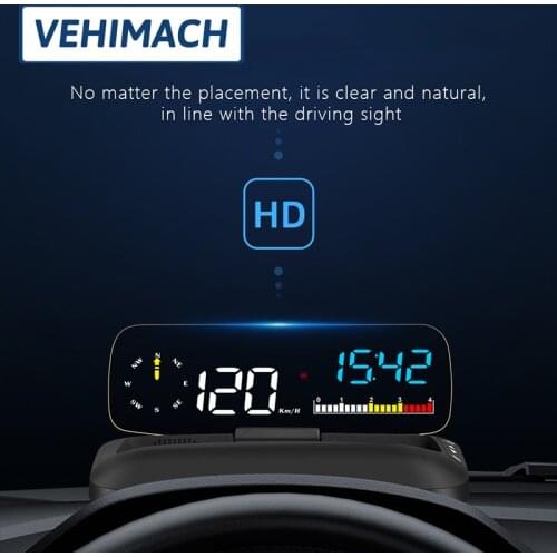 Car Head Up Display OBD2 HUD GPS Navigation Water Temperature Vehicle Speed Voltage Fuel Consumption Altitude Mileage Projector