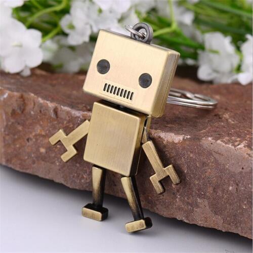 Men Children Accessory Cute Alloy Robot Keychain Creative Jewelry Keyrings Car Key Chains kids Adults Chaveiro Birthday Present