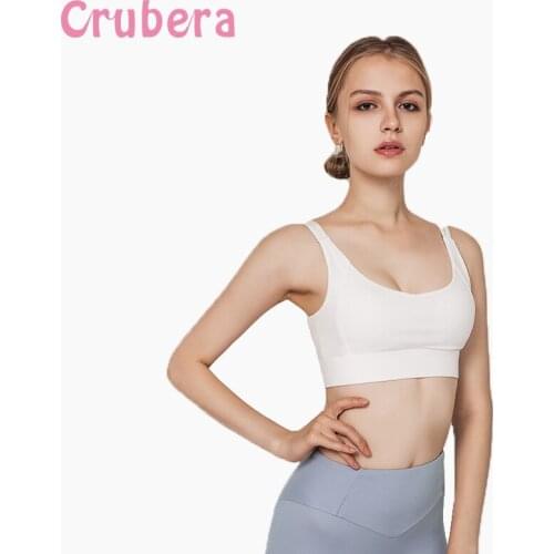CRUBERA Shockproof Sports Bra High Impact Padded Underwear Running Yoga Brassiere Workout Gym Fitness Sport Women Bra