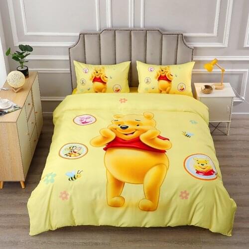 Disney Cartoon Kids Bedclothes Winnie Pooh Piglet Tigger Mickey with Daisy Comforters Sheet Bedding Set boys Girls Duvet Cover