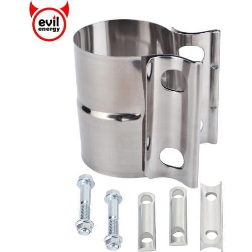 Evil energy 2.0" 2.25" 2.5" 3.0" 4.0" Stainless Exhaust Band Clamp Step Clamp Butt Joint For Catback Muffler Downpipe