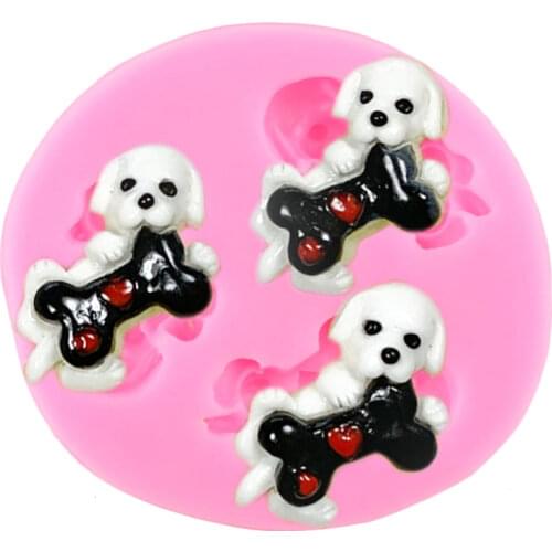Cartoon Dog Bone Silicone Mold Candy Clay Molds ​Birthday Party Cupcake Topper Chocolate Fondant Mould Cake Decorating Tools
