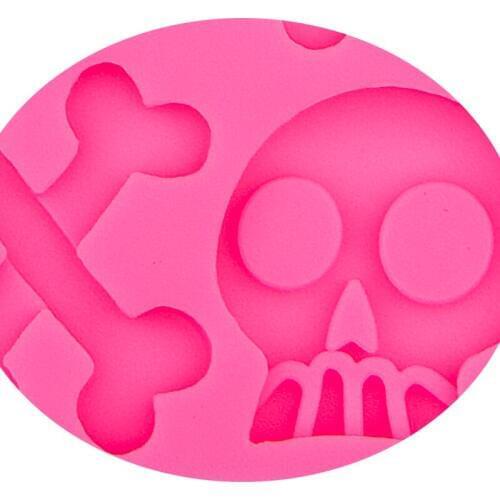 Halloween DIY Skeleton Head Skull Cake Mold Fondant Silicone Mould Cake Tools Food-Grade Safe Candy Moulds F0553