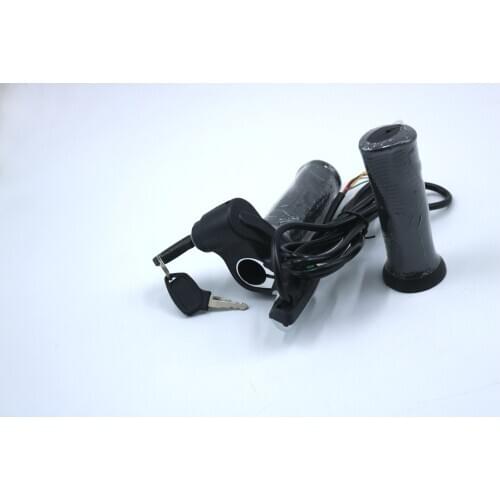 Wuxing Brand Ignition Key Model 48V/36V/24V Electric Bicycle Twist Throttle/Speed Handle/Gas Accelerator with on/off key switch