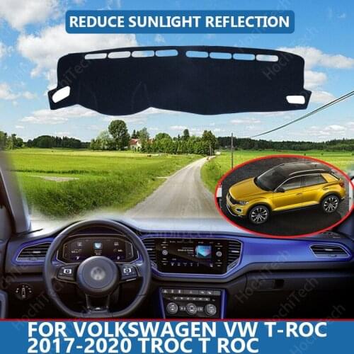 Right Hand Drive High Polyester Fiber Anti-UV Car Dashboard Cover Mat for Volkswagen VW T-Roc 2017-2020 TRoc T Roc Cover