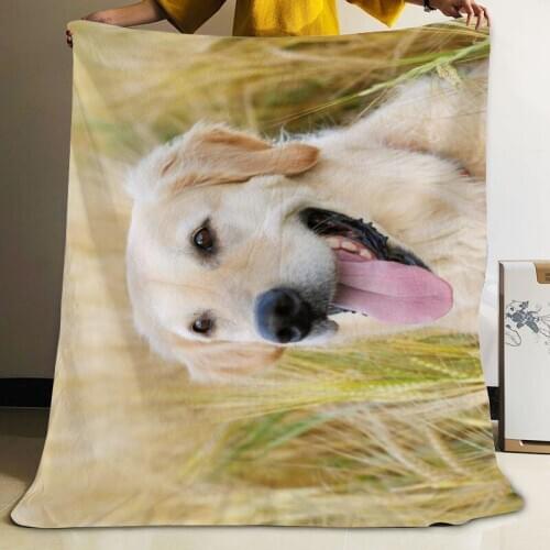 Musife Custom Cute Labrador Dog Flannel Blanket Design Your own Blanket Flannel Blankets for Sofa DIY Dropshipping