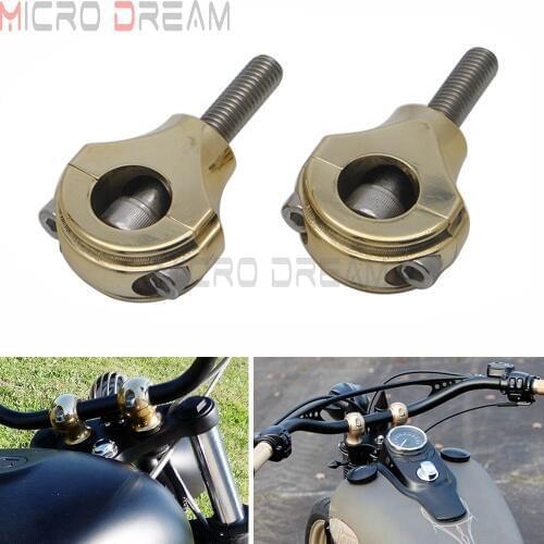 Motorcycle 1" Clamp Brass Handlebar Risers Bar Clamps 1.5" Rise For Harley Cafe Racer BMW Honda Chopper 25mm Handle Bar Riser
