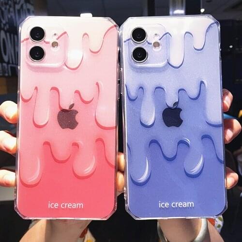 Soft ice cream Transparent Phone Case For iPhone 11 12 Pro Max XS Max X XR 7 8 Plus Mini SE 2020 Candy Bumper Back Cover