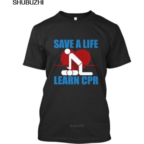New SAVE A LIFE LEARN CPR EMT EMS Paramedic Mens Black T-Shirt Gift Print T-shirt,Hip Hop Tee Shirt,NEW ARRIVAL tees sbz8521